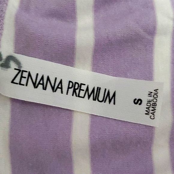 Zenana Premium Lilac & White Striped Soft Flowy Longline Tank Top - Picture 6 of 7